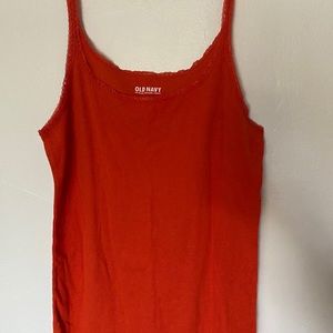 orange lace tank top